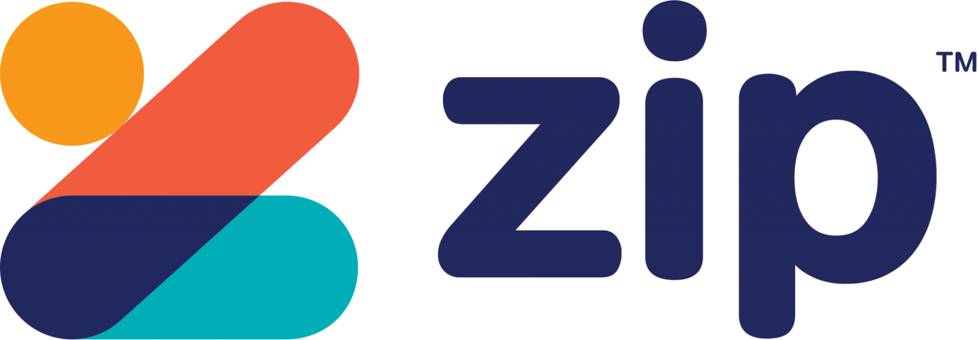 Zip logo with colorful abstract “Z” icon and dark blue “zip” text on white background
