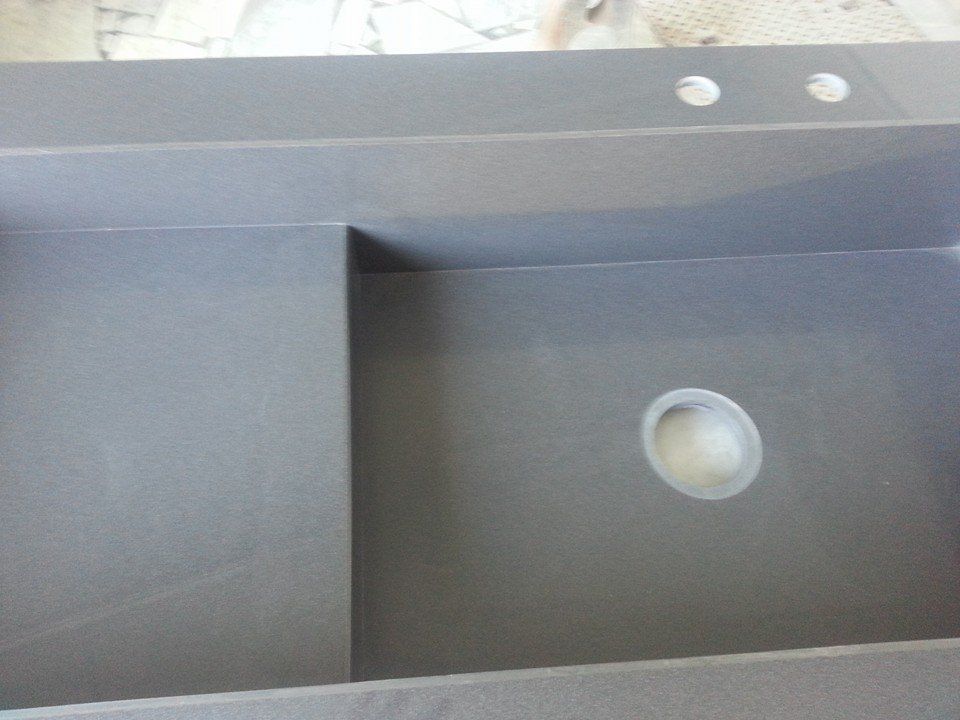 Dettaglio lavabo in Lapitec