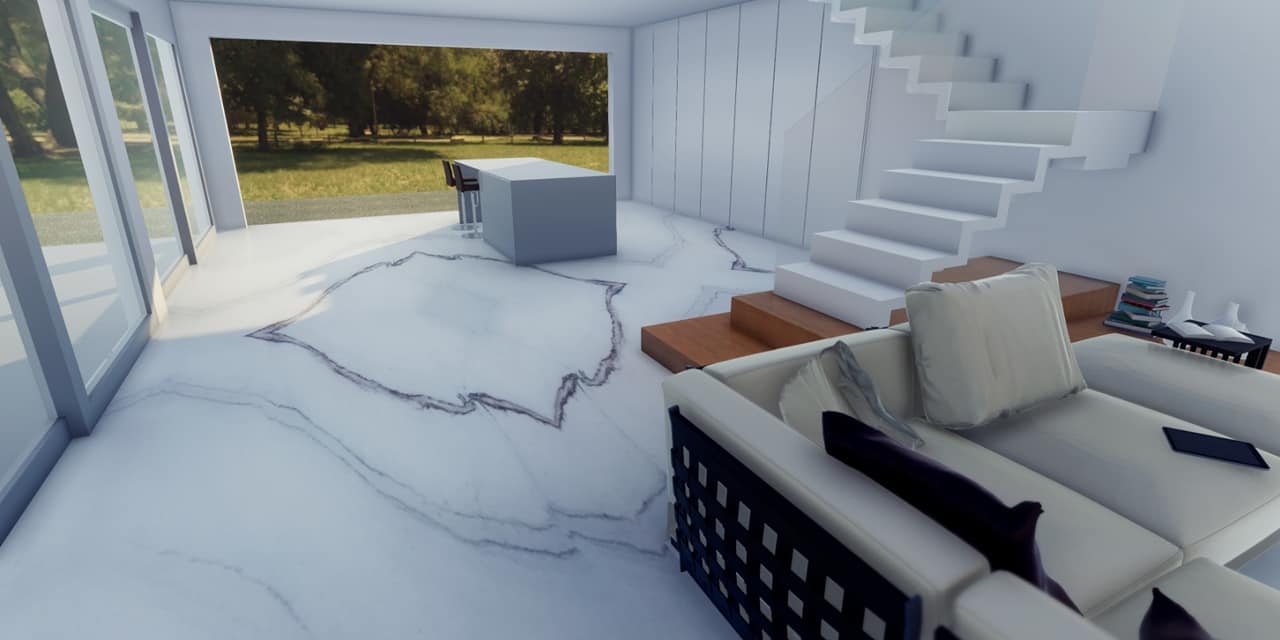 Arredo con pietra opalescente
