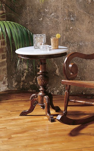 Surabaya Tea Table w/ Marble Top