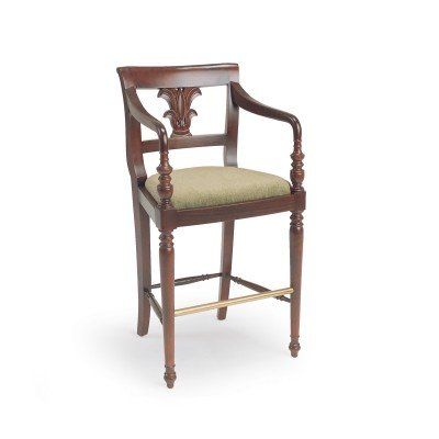 Palm Arm Barstool - Upholstered