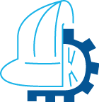 abstract illustration - hard hat and cog