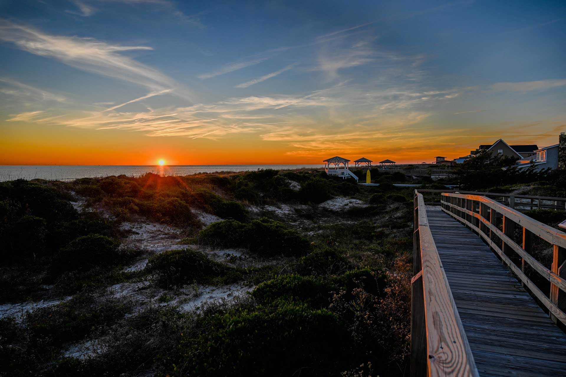 Walkway Along the Sand Dunes — Oak Island, NC — Captain's Cove Motel