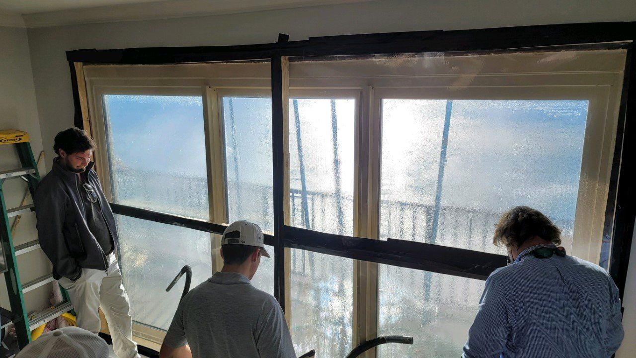 working on glass windows
