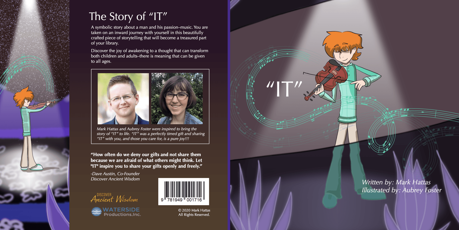 A book called the story of 'It' has a picture of a boy playing a violin