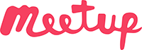 The word meetup is written in red on a white background.
