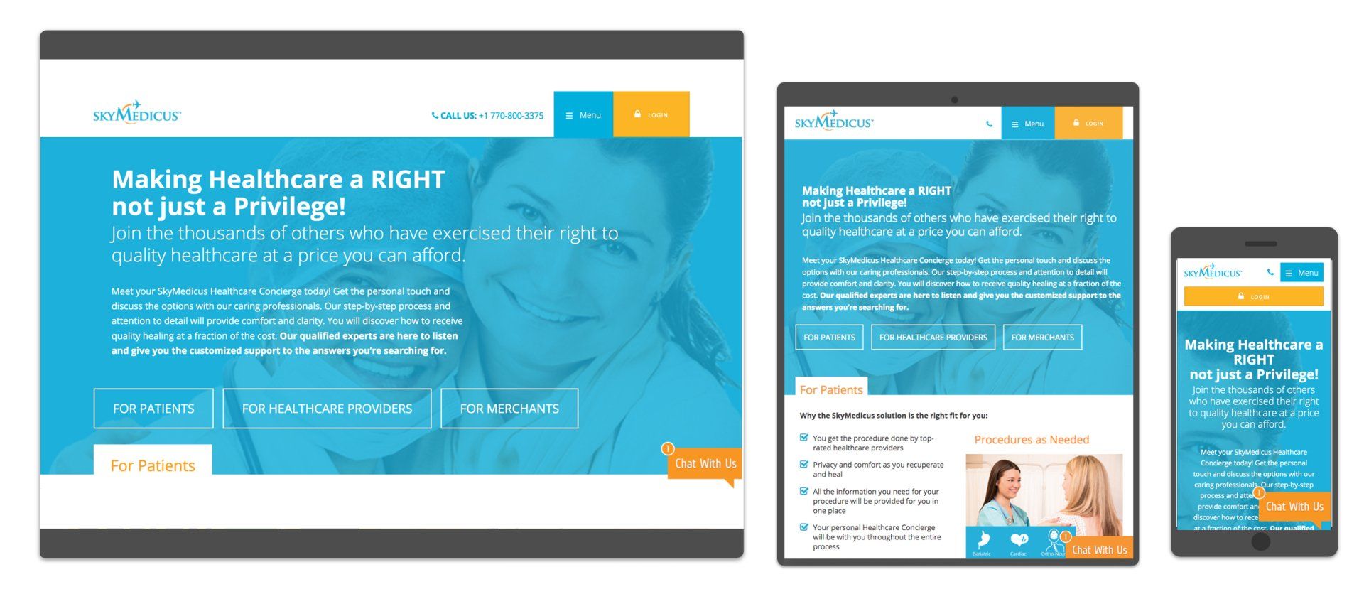 A screenshot of a website on a tablet and phone