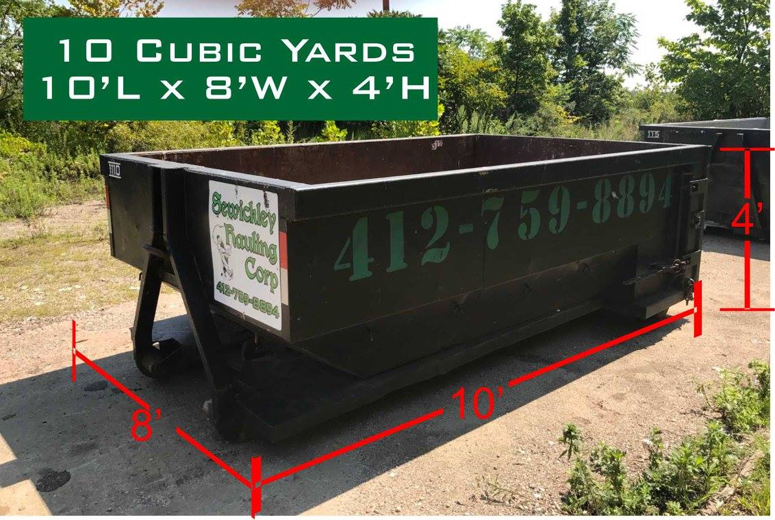 10 Cubic Yards Dumpster — Sewickley, PA — Sewickley Hauling Corp 10 Cubic Yards Dumpster — Sewickley, PA — Sewickley Hauling Corp