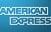 American Express logo in white on a blue background