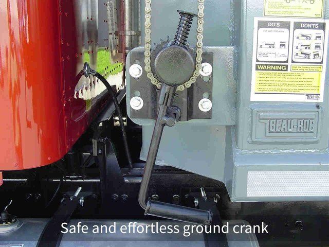 A close up of a safe and effortless ground crank