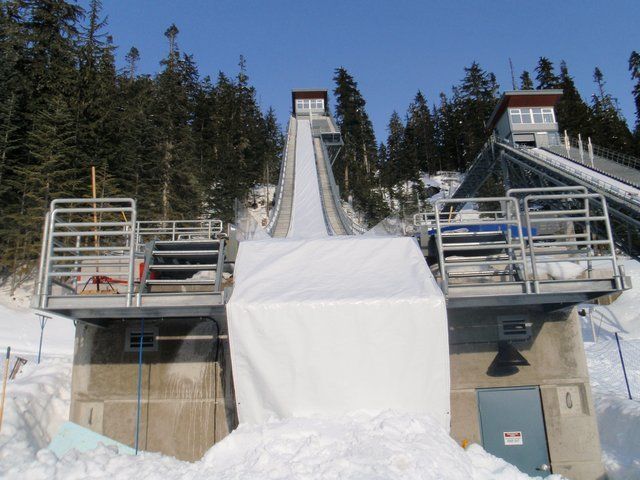 Cover-Tech  Heavy Duty Insulated Tarp Covering Ski Jump at the Vancouver 2010 Olympic
