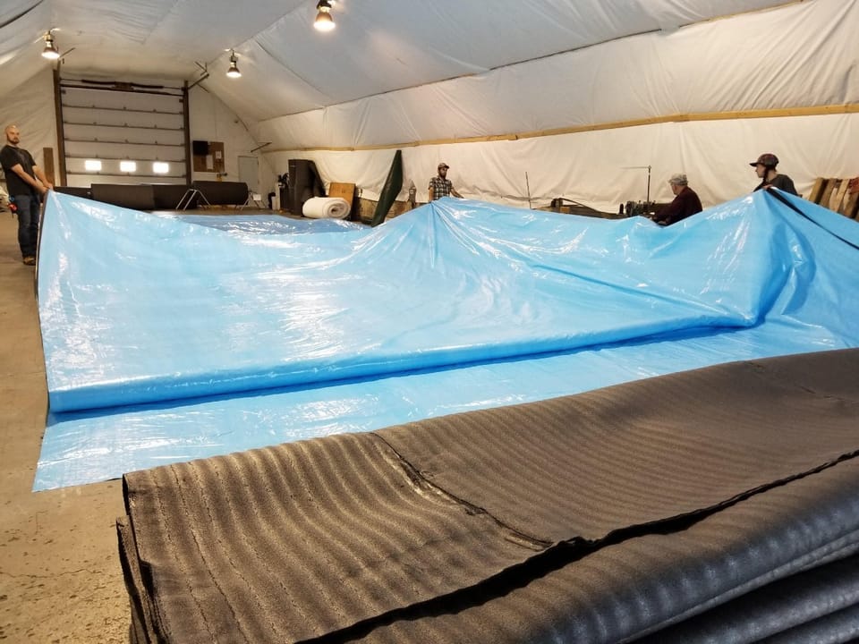 Cover-Tech custom made insulated tarps being used to cure concrete in Muskrat Falls Project