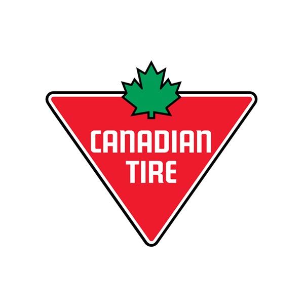A canadian tire logo with a maple leaf on it