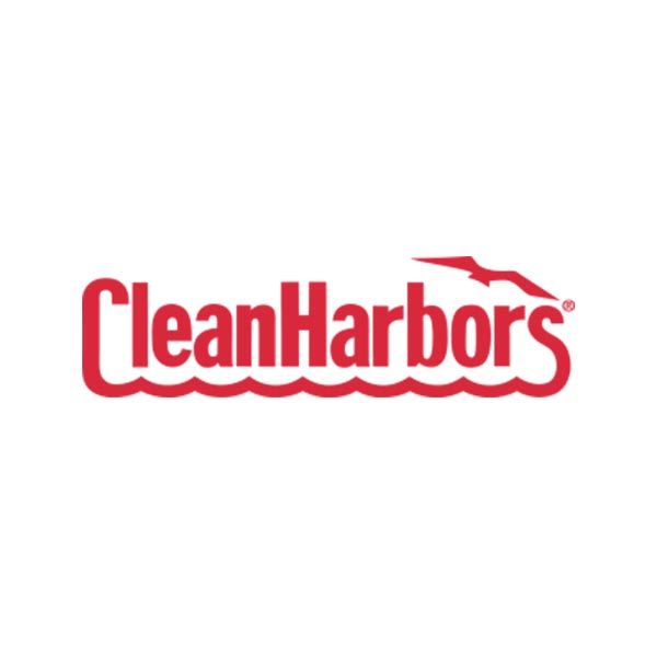 A red logo for clean harbors on a white background