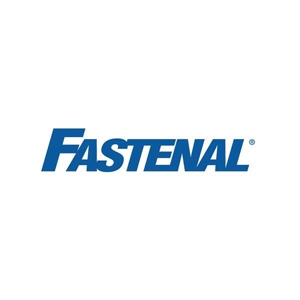 The fastenal logo is blue and white on a white background.