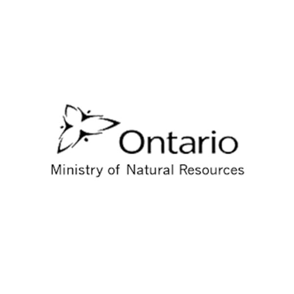The ontario ministry of natural resources logo is black and white.