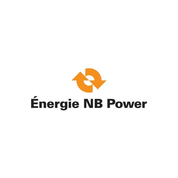 A logo for energie nb power with two arrows