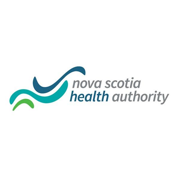 The nova scotia health authority logo is blue and green