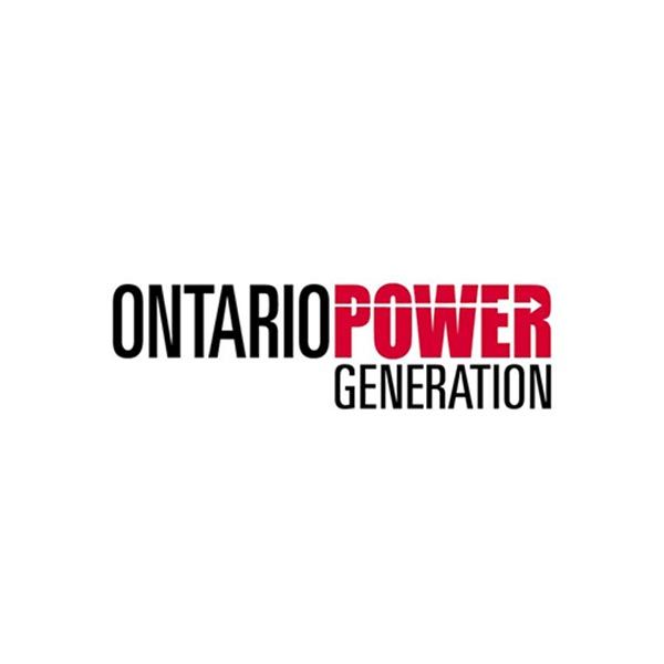The ontario power generation logo is red and black on a white background.