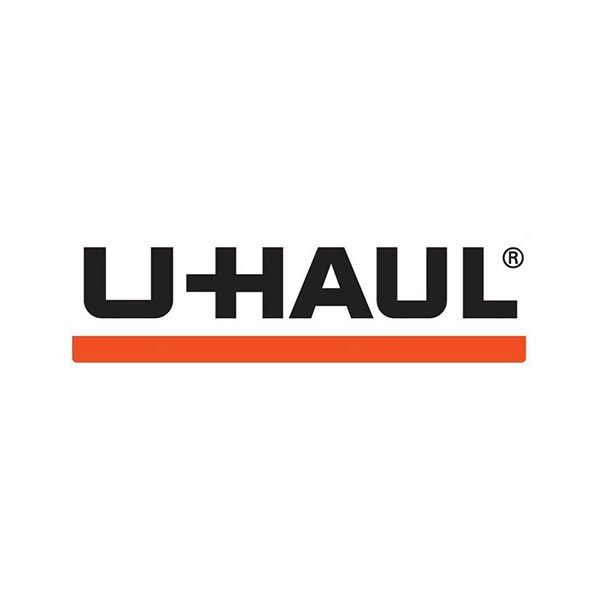 The u-haul logo is black and orange on a white background.