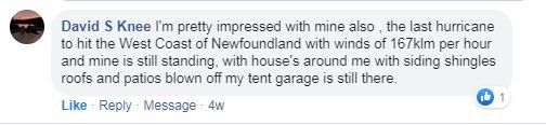 Comment about a hurricane on the West Coast of Newfoundland.