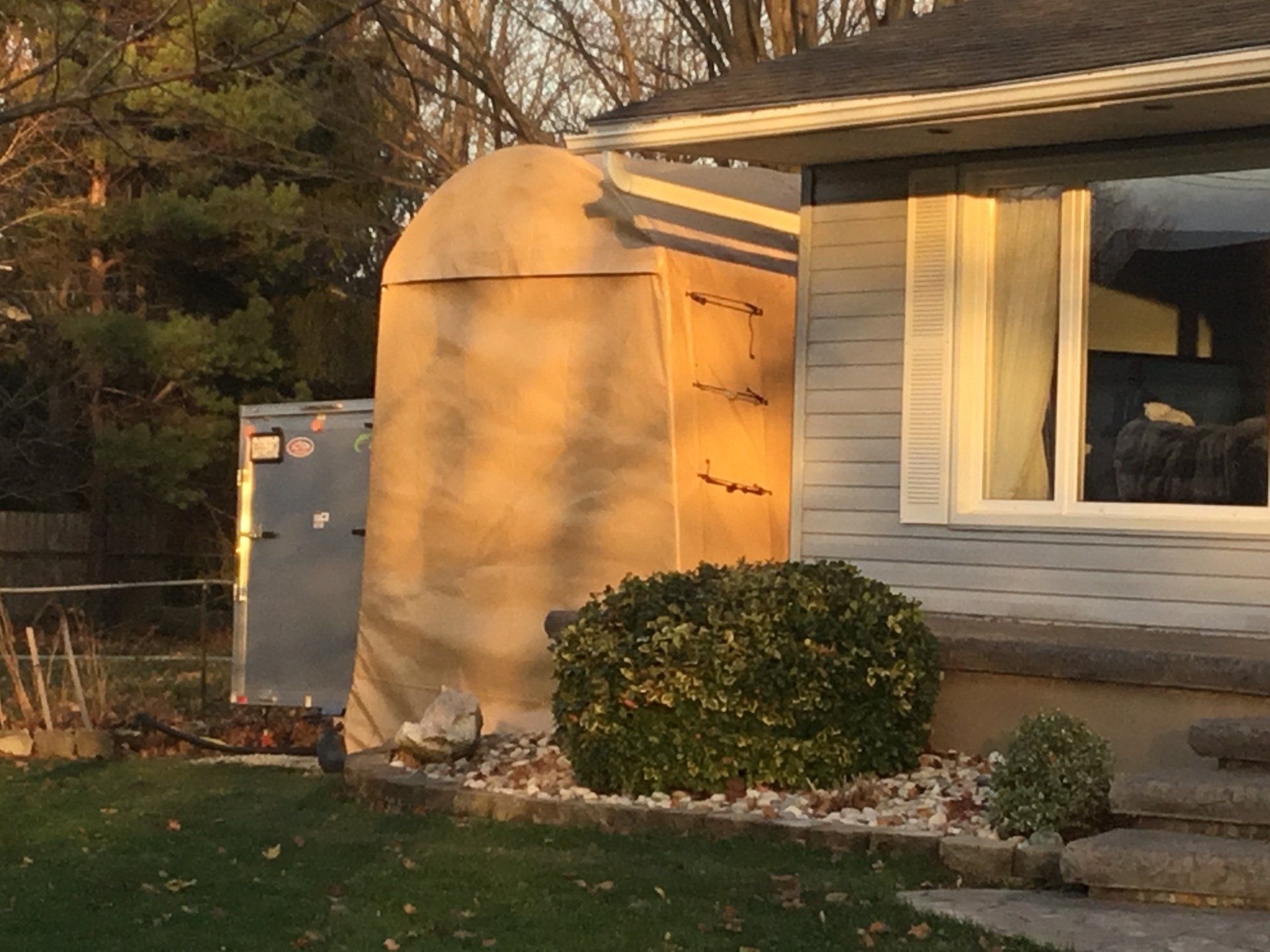 Great reviews on this cover-tech portable rv garage shelter