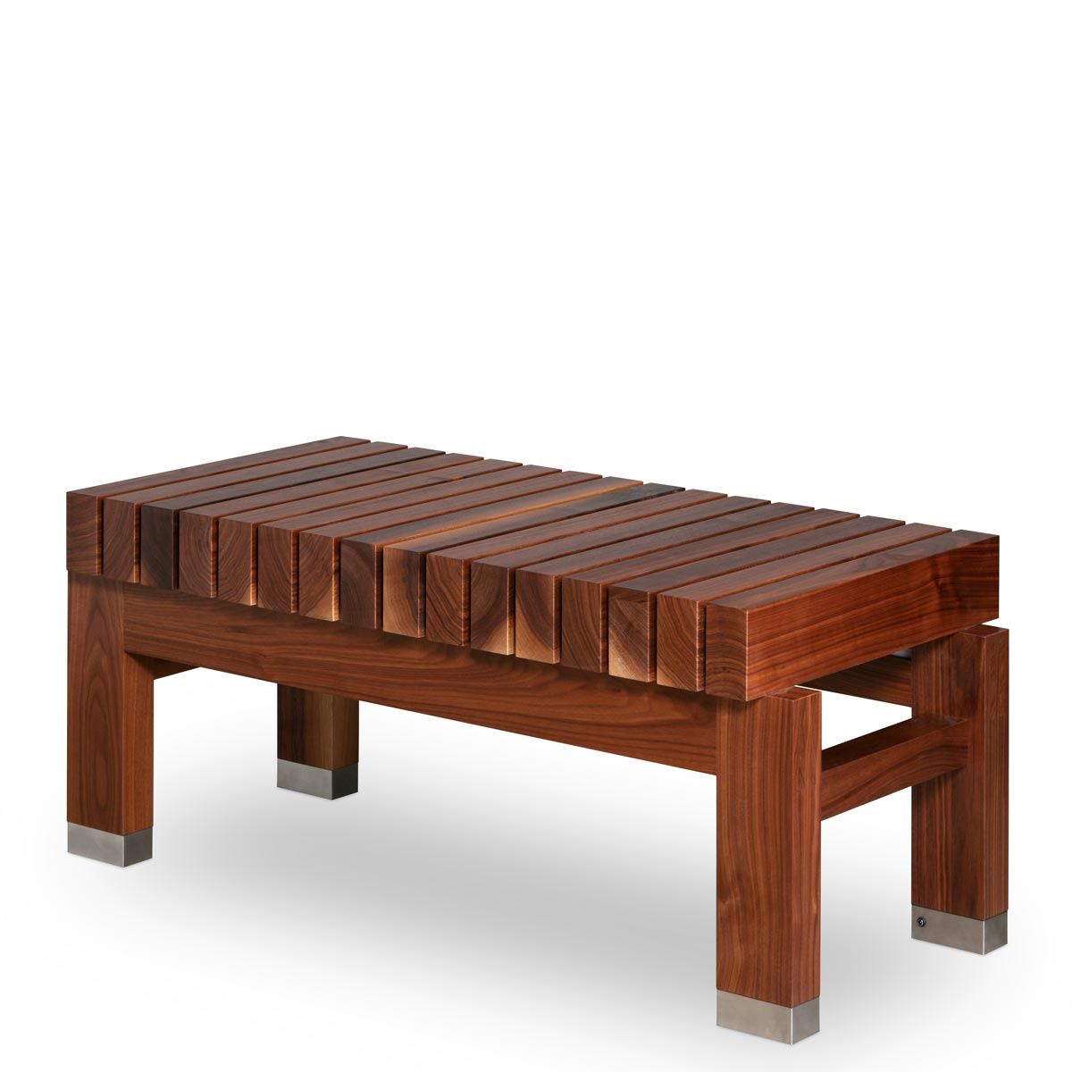 Die Heinisch - Bänke, benches, Bank mit Beleuchtung, bench with lighting, luxury, Möbelmanufaktur, Heinisch Manufactory, modern, customized, Nussbaumholz, walnuttree wood