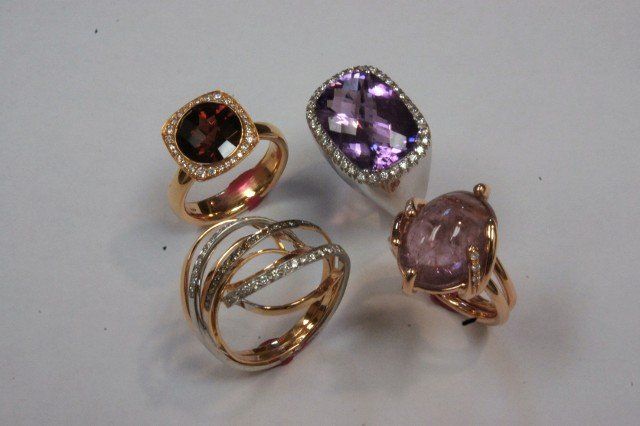 Four Different Ring Designs With Stone — Granada Hills, CA — House Of Time Jewelers