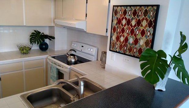 kitchen sink and oven