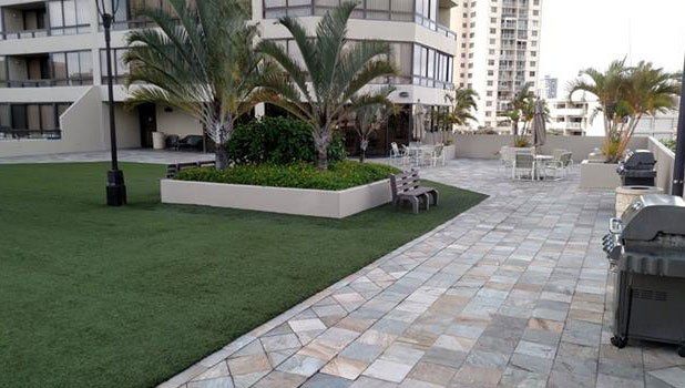 patio with grills