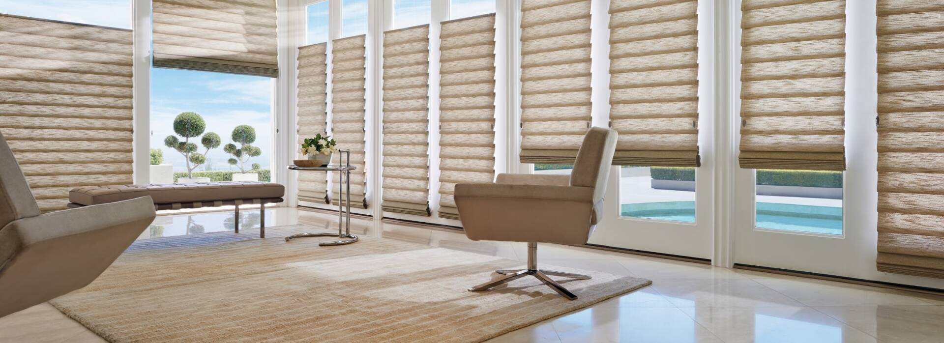 Custom Window Treatments Near Sarasota, Florida (FL) including Sheers and Roman Shades