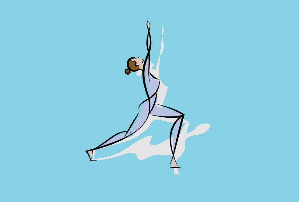 yoga-position-one illustrated graphic of woman doing a yoga position