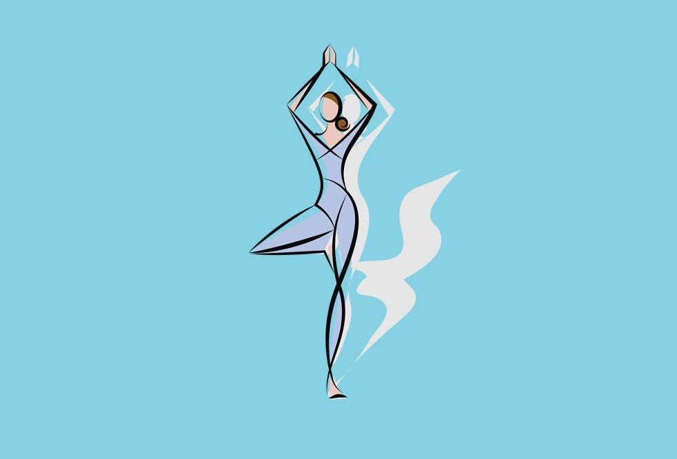 yoga-position-two illustrated graphic of woman doing yoga position