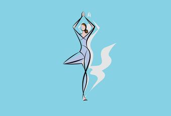 illustrated graphic of woman doing yoga position