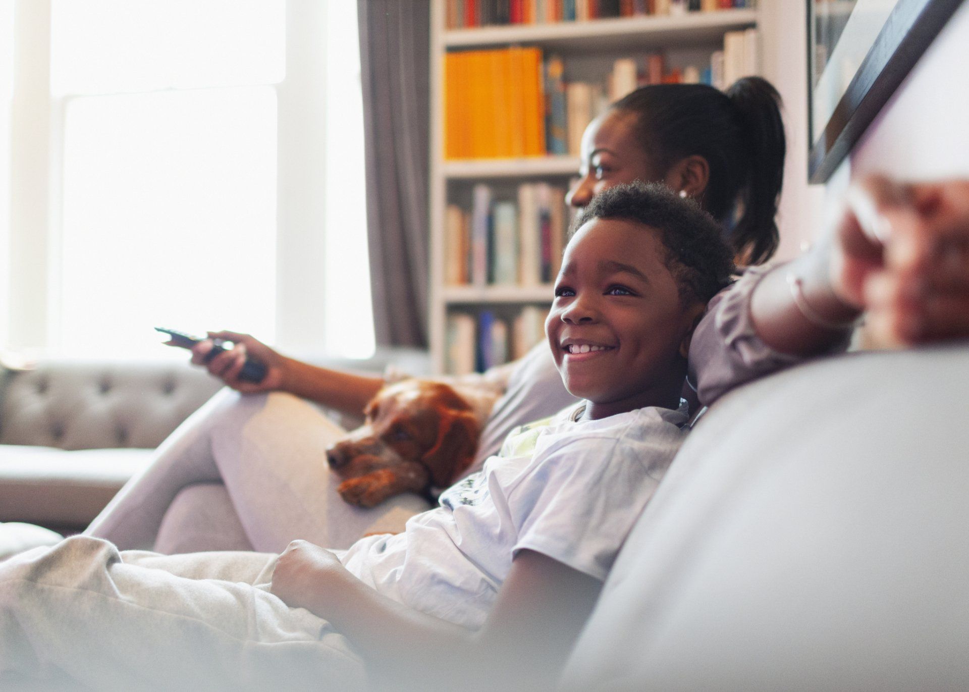 Family on Couch Together