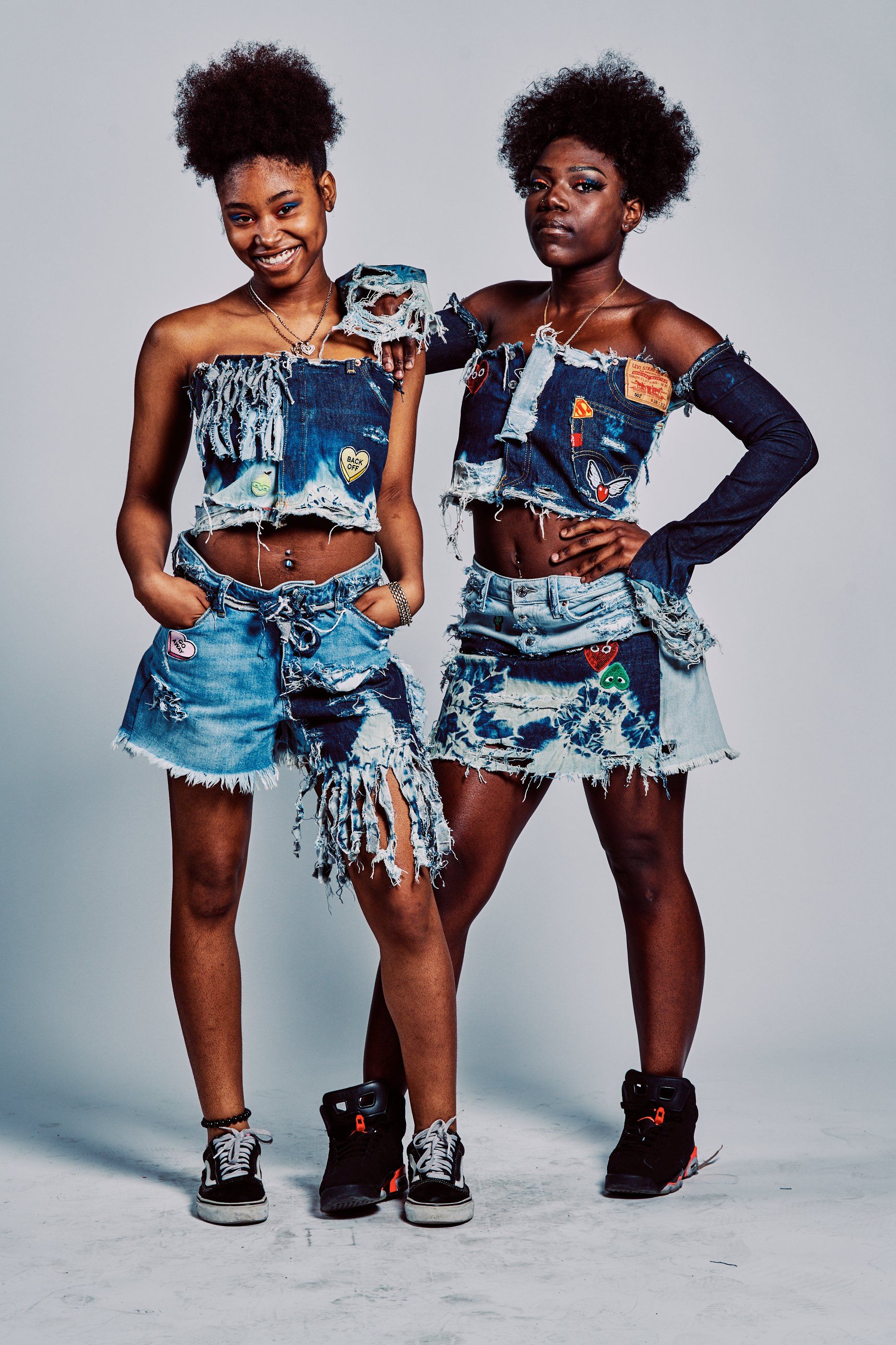 Models in hand-made garment at the 2019 Sustainable Fashion Show at New Design High School
