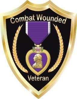 combat wounded veteran purple heart shield logo