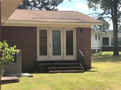new door installed on brick house