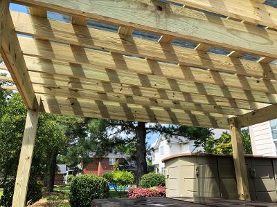 top view of pergola