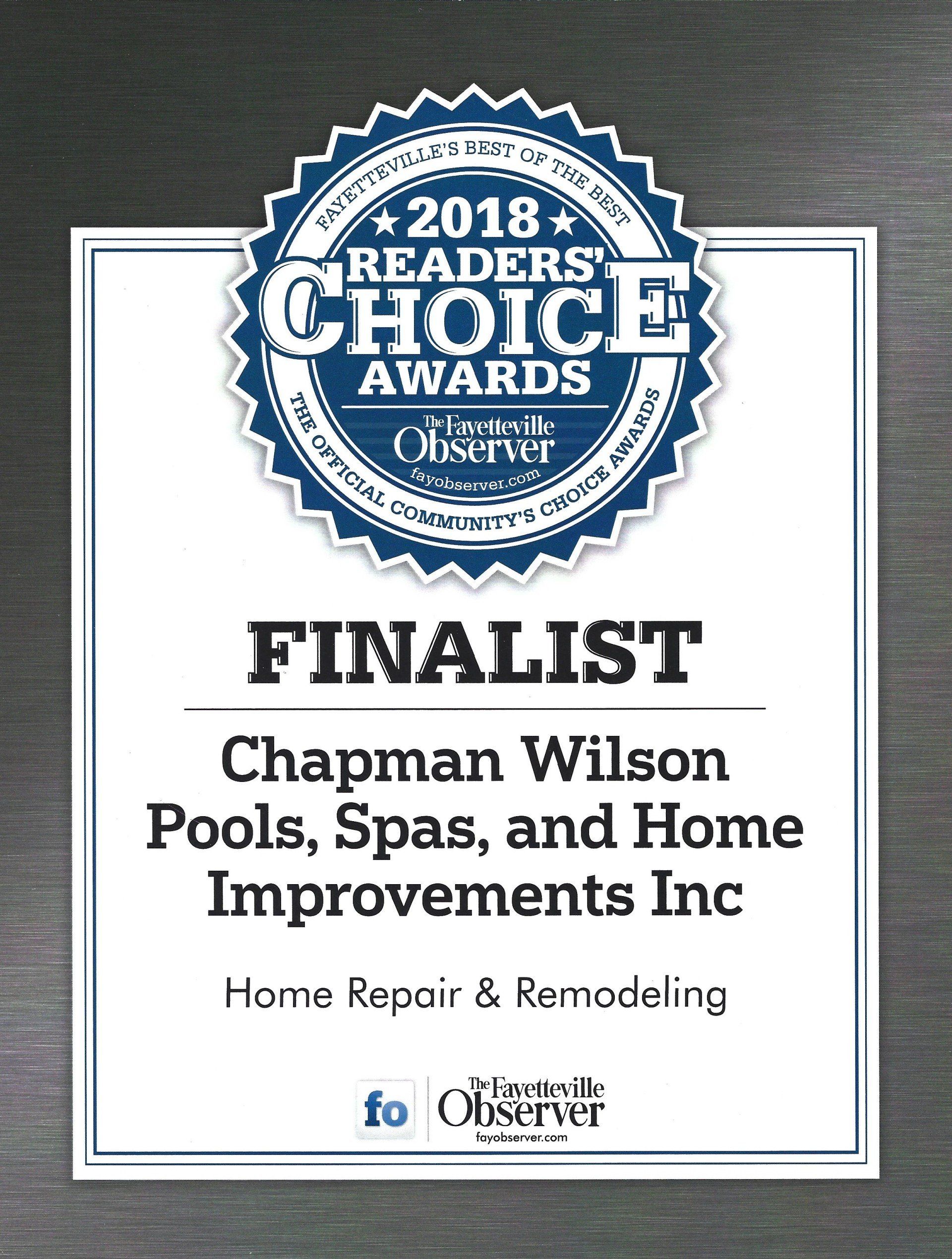 2018 readers choice awards finalist home repair and remodeling