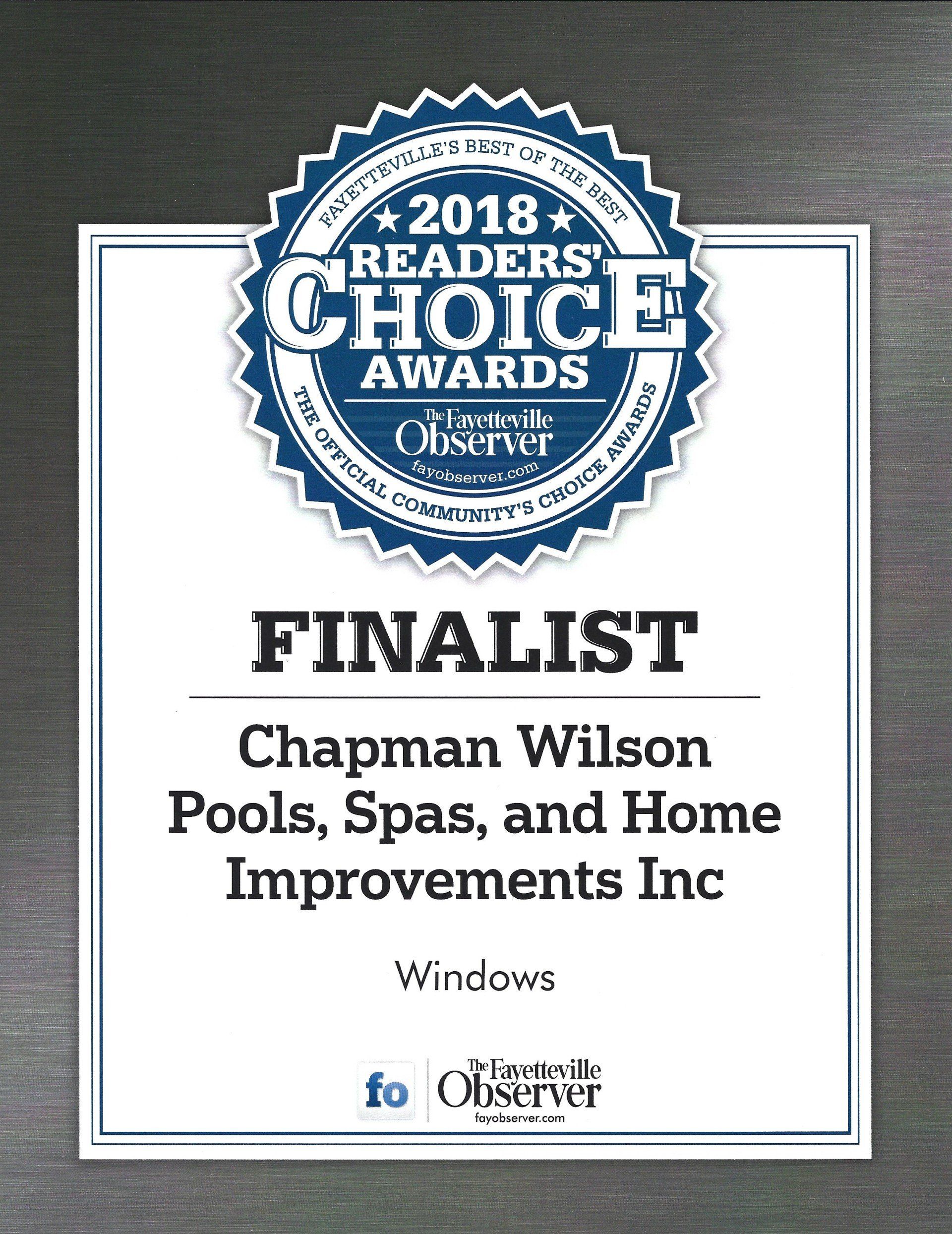 2018 readers choice awards finalist windows