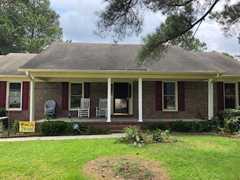 front porch on brick house