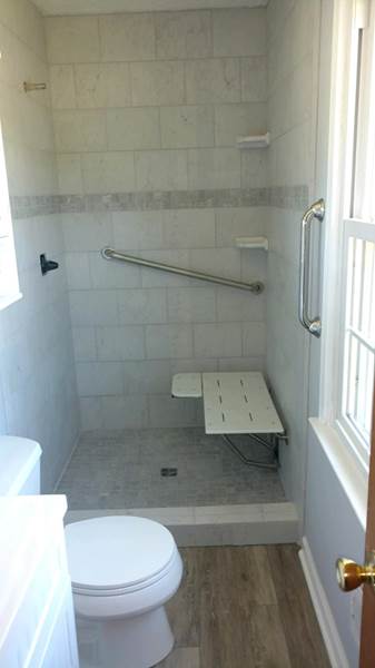 Walk-in Shower with Bench Seat | Bathroom Remodel | Fayetteville, NC