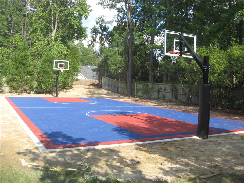 back yard basketball court