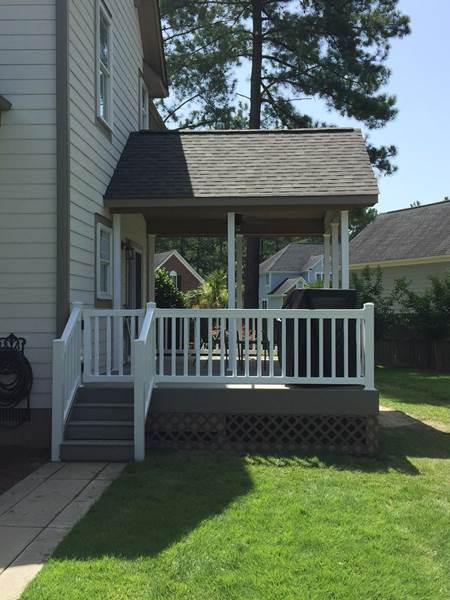 deck steps leading to covered porch