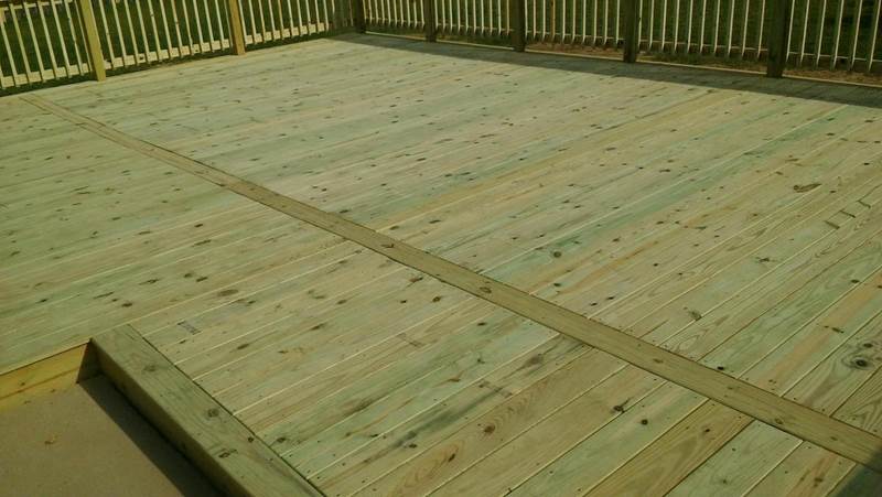 close up of newly constructed deck