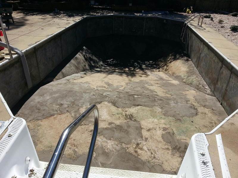 inground pool under repair