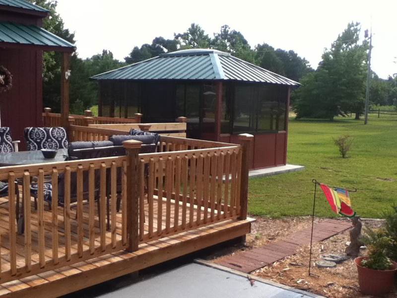 square gazebo off deck