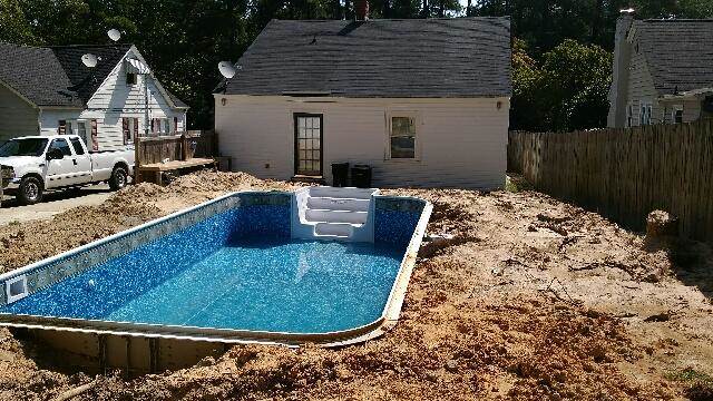 inground pool under construction