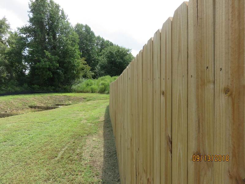board on board fencing along yard